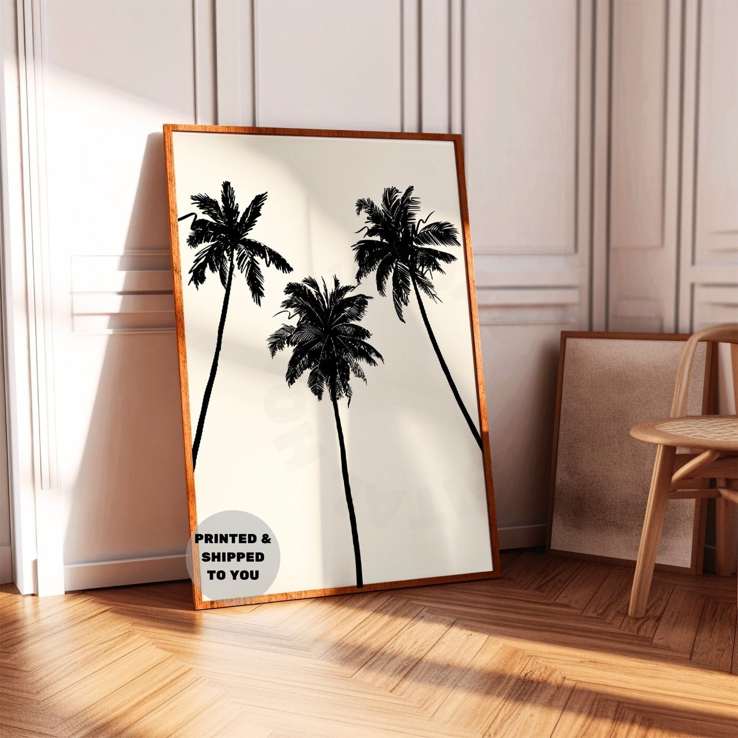 Monotone Palm Trees Poster