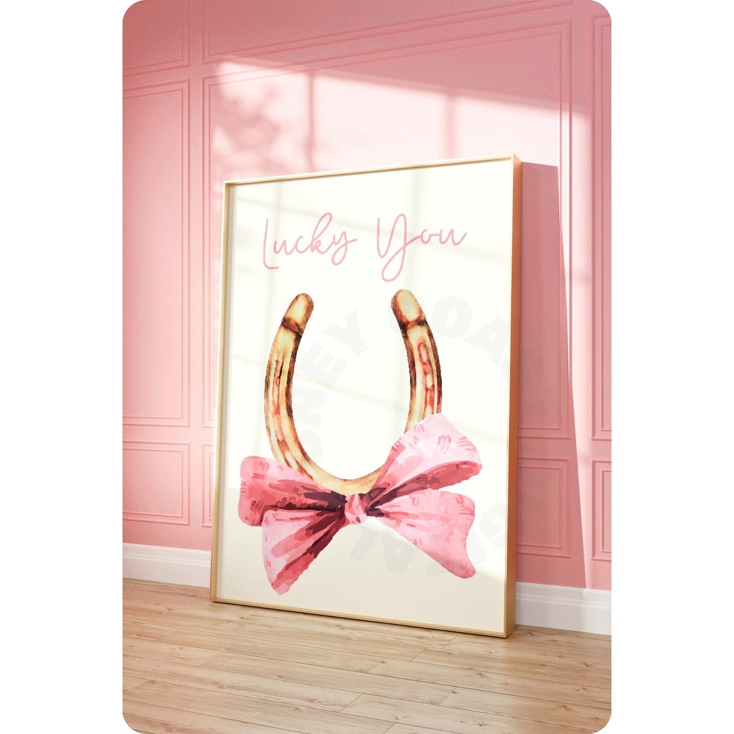 Pink Hair Bow Horseshoe Digital Prints