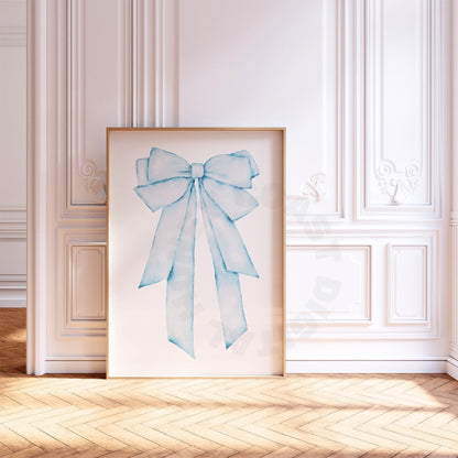 Blue Hair Bow Digital Prints