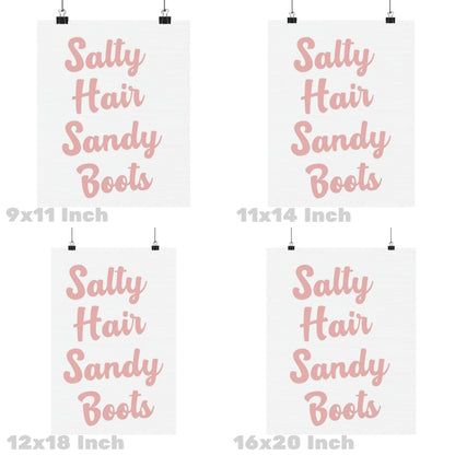 Pink Salty Hair Sandy Boots Poster