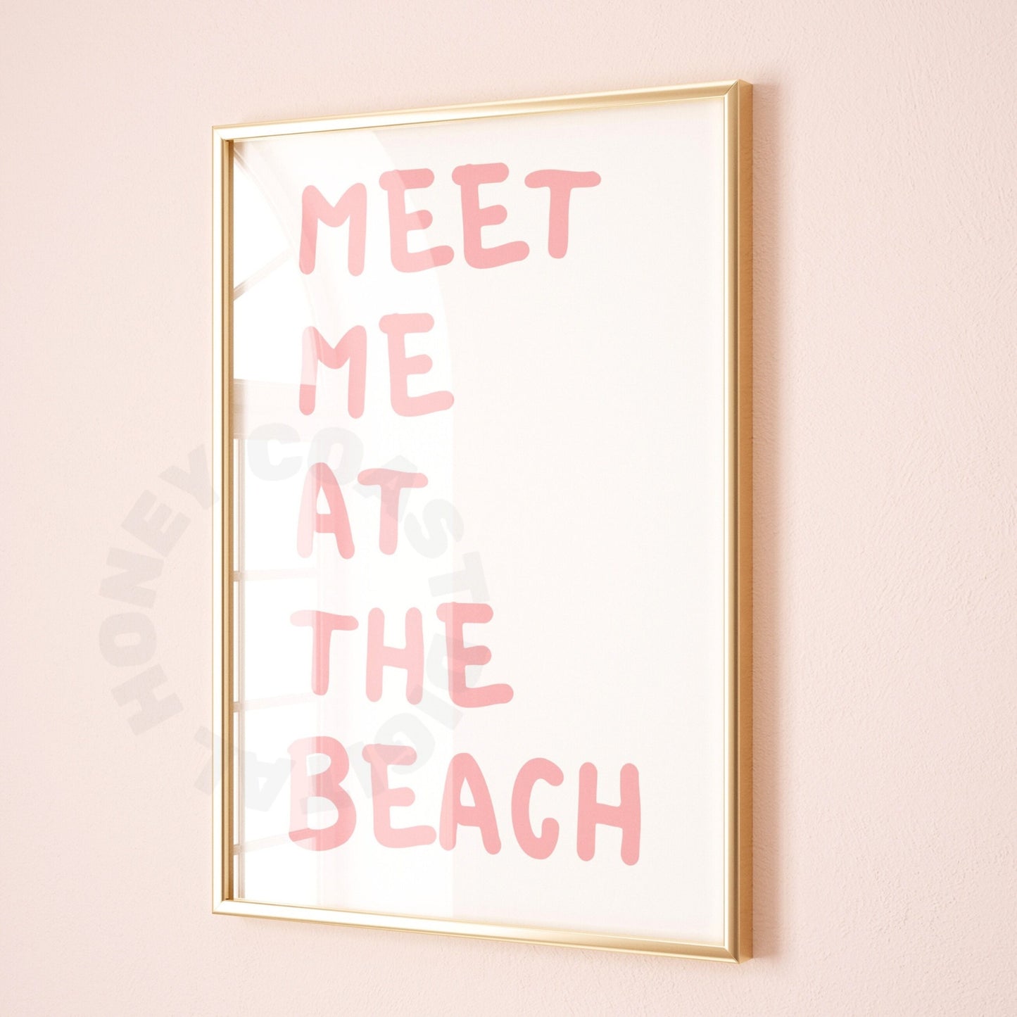 Pink Meet Me At The Beach Poster