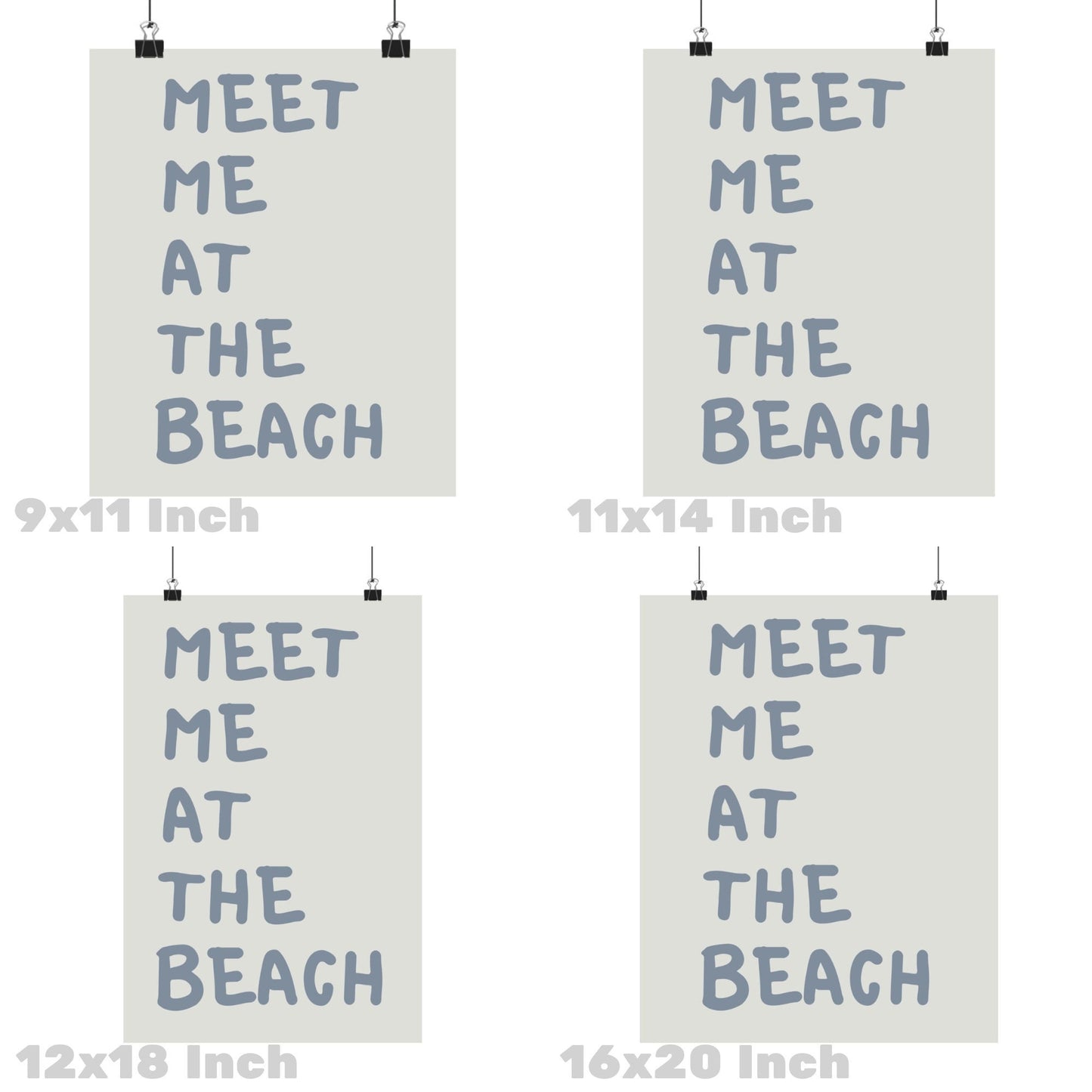 Coastal Blue Meet Me At the Beach Poster