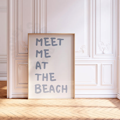 Coastal Blue Meet Me At the Beach Poster