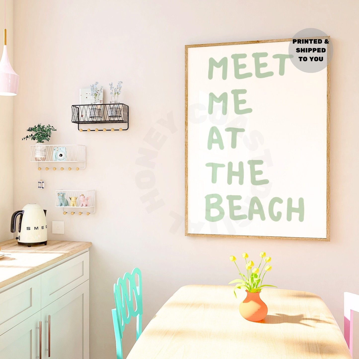 Sage Green Meet Me At the Beach Poster