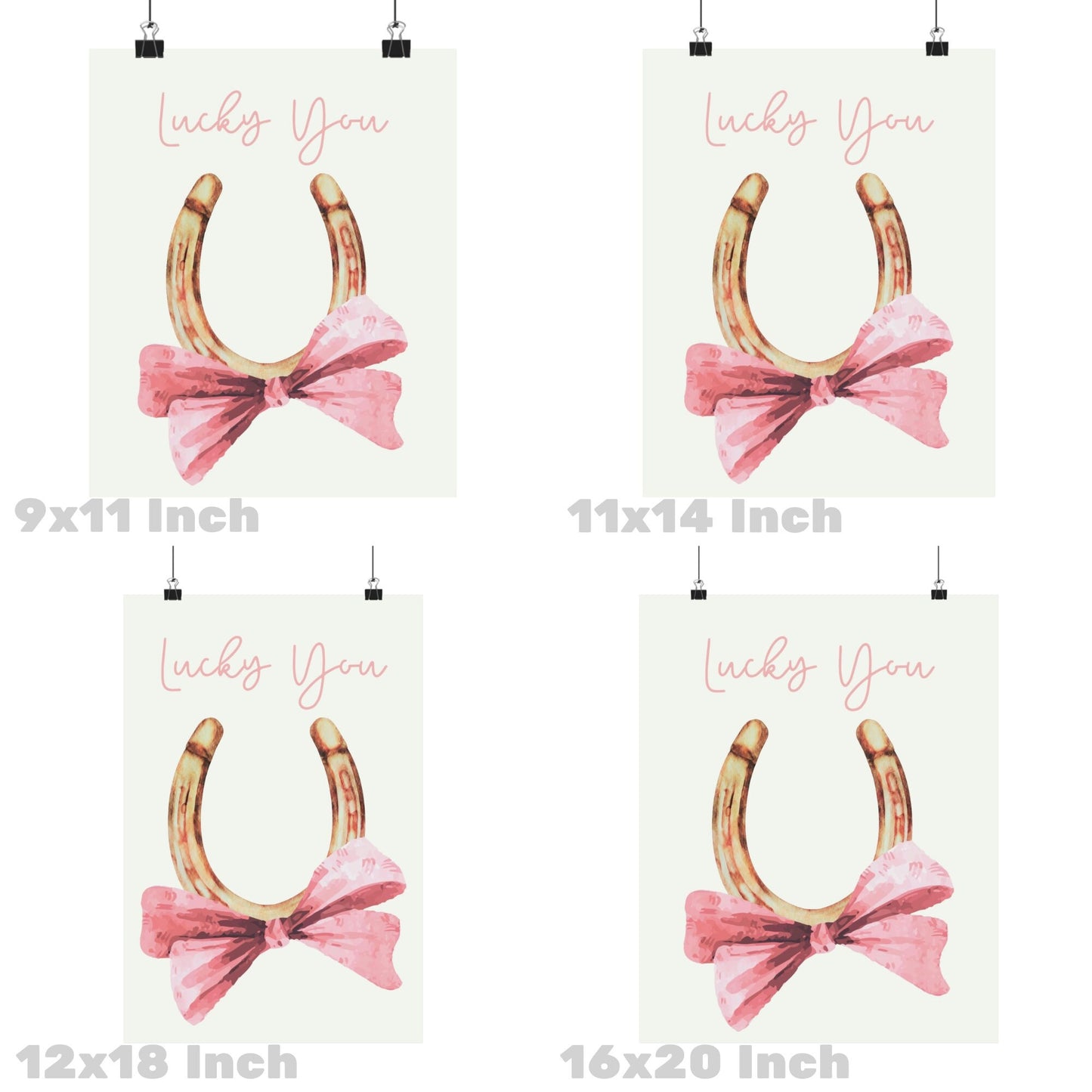 Lucky You Horseshoe With Bow Poster