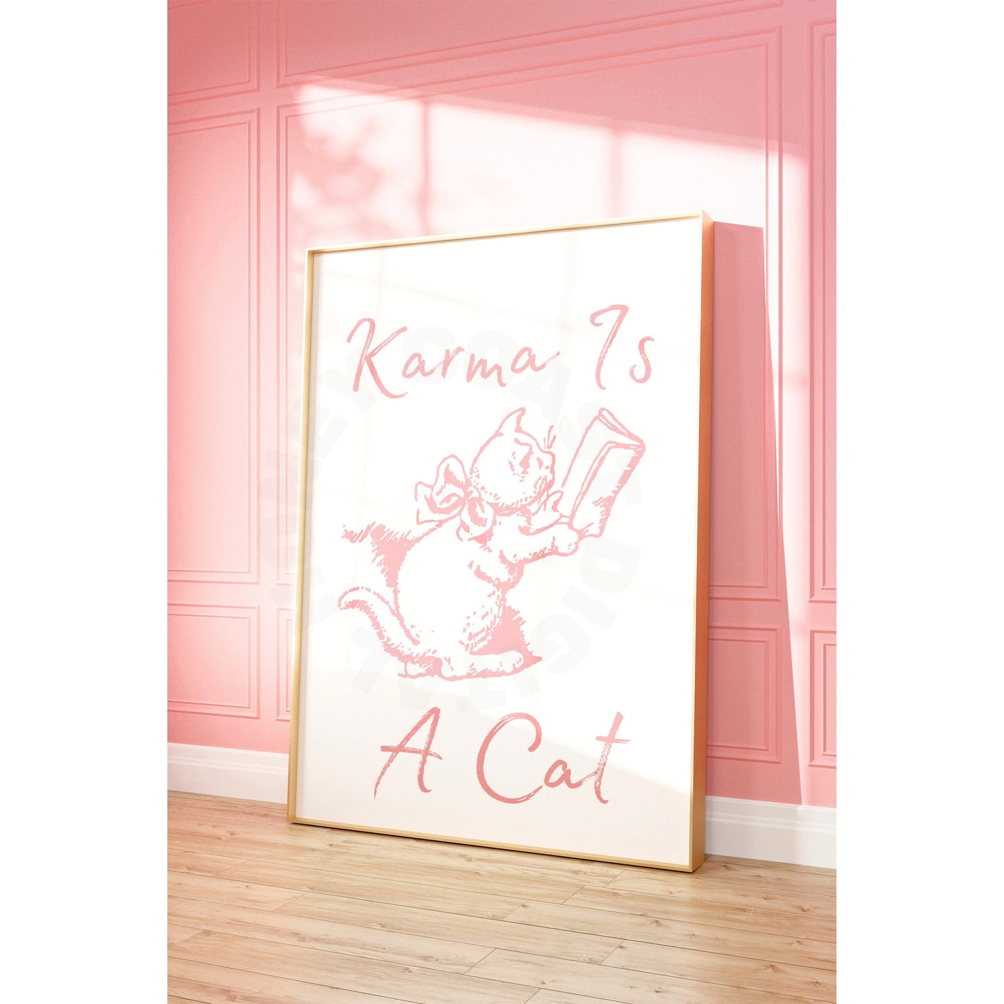 Pink Karma Is A Cat Digital Print