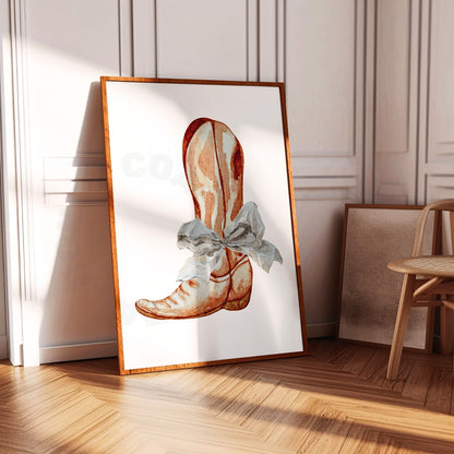 Rustic Hair Bow & Boot Digital Prints