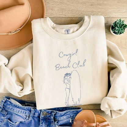 Coastal Beach Club Girl Sketch Sweatshirt