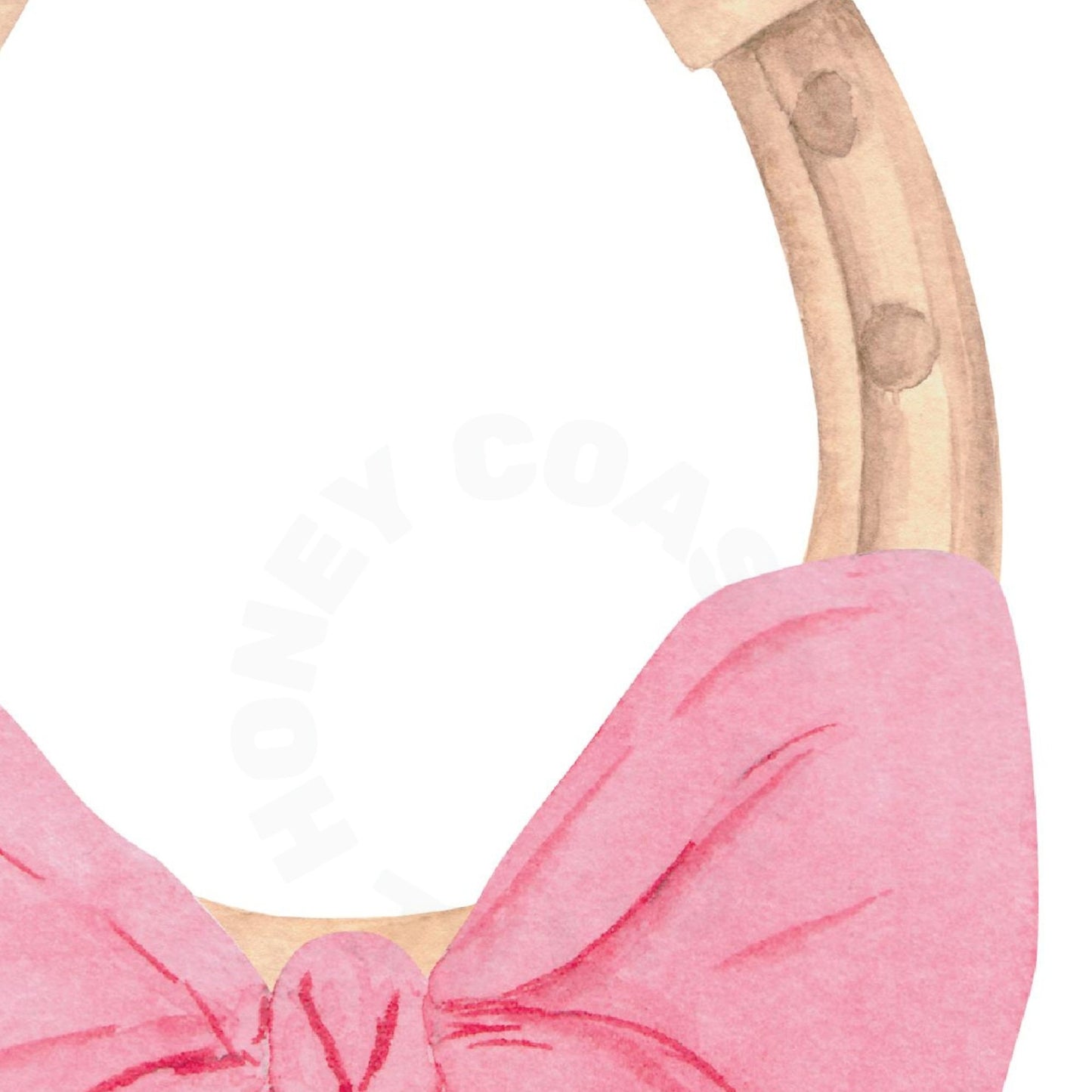 Horseshoe With Pink Hair Bows Digital Prints