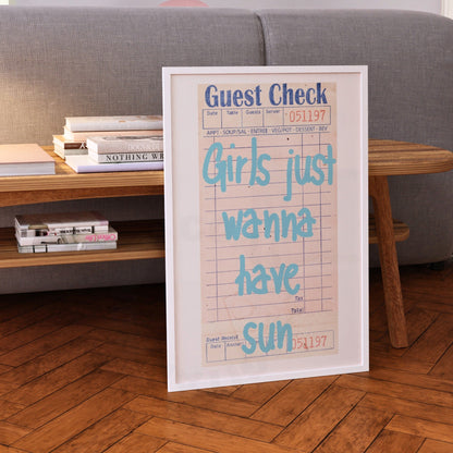 Girls Just Wanna Have Sun Guest Check Digital Prints