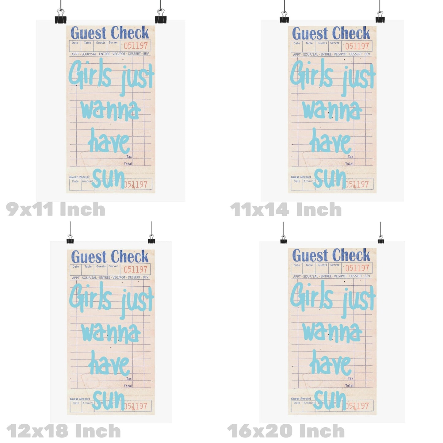 Girls Just Wanna Have Sun Guest Check Poster