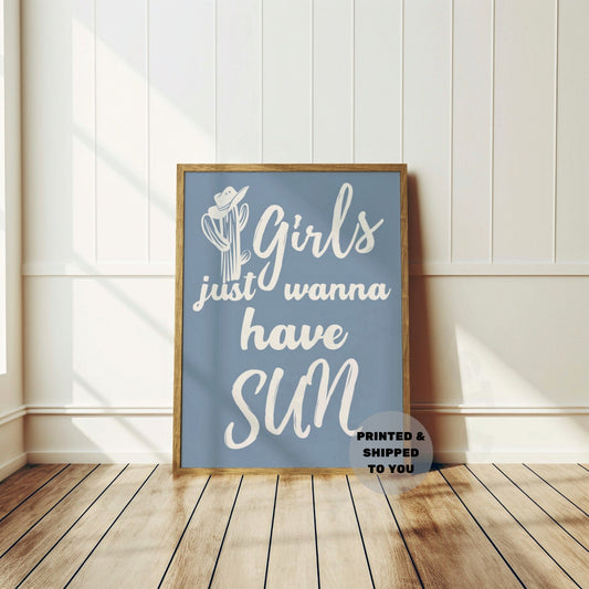 Coastal Blue Girls Just Wanna Have Sun Poster