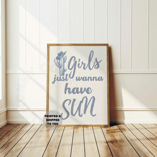 Coastal Blue Girls Just Wanna Have Sun Poster