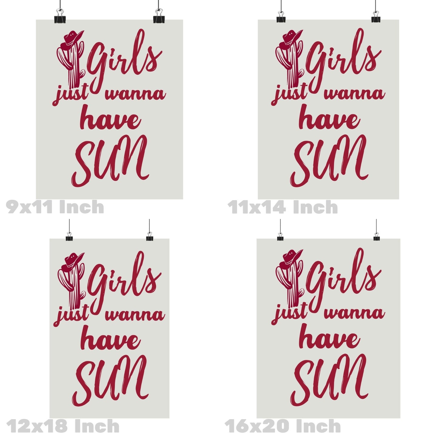 Red Girls Just Wanna Have Sun Poster