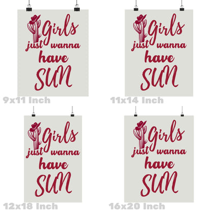 Red Girls Just Wanna Have Sun Poster