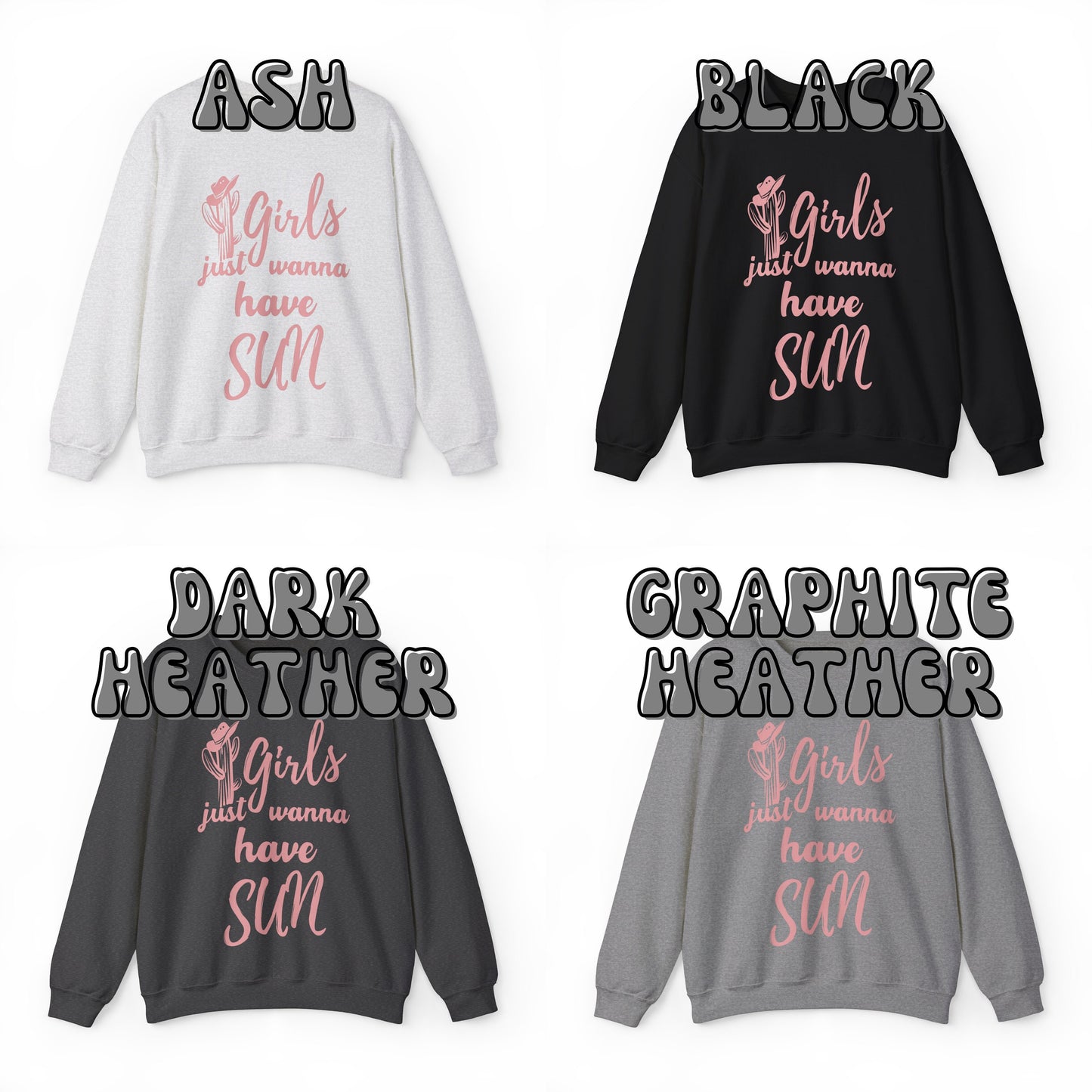 Pink Girls Just Wanna Have Sun Sweatshirt