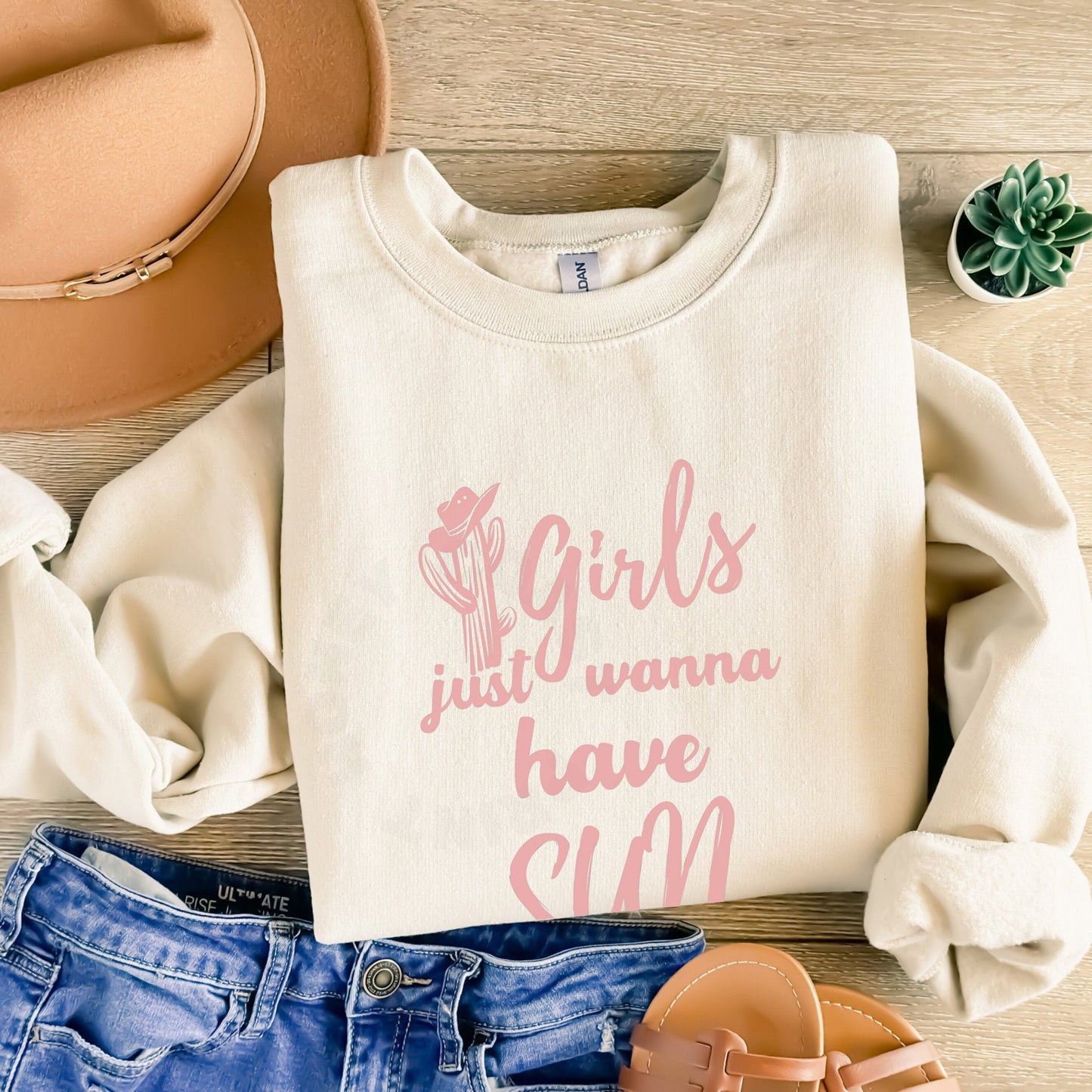 Pink Girls Just Wanna Have Sun Sweatshirt