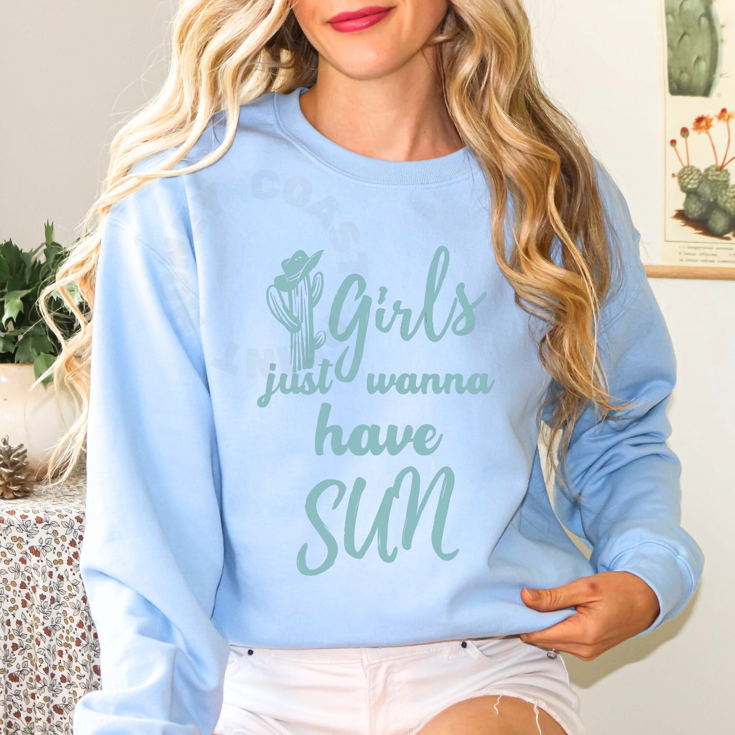 Seafoam Girls Just Wanna Have Sun Sweatshirt