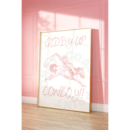 Pink Giddy Up Cowboy Digital Prints