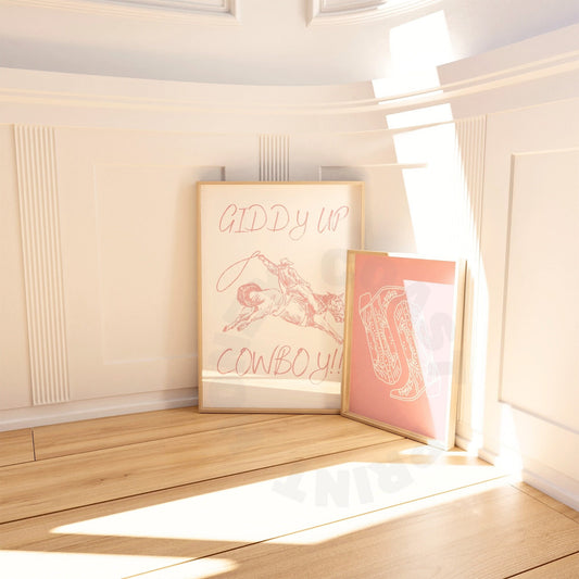 Pink Giddy Up Cowboy Digital Prints