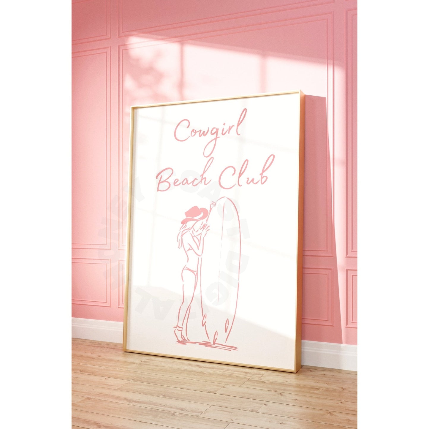 Pink Coastal Cowgirl Beach Club Poster