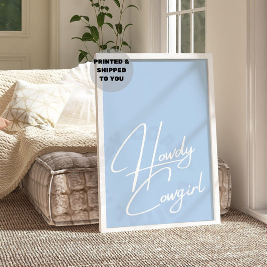 Baby Blue Howdy Cowgirl Poster