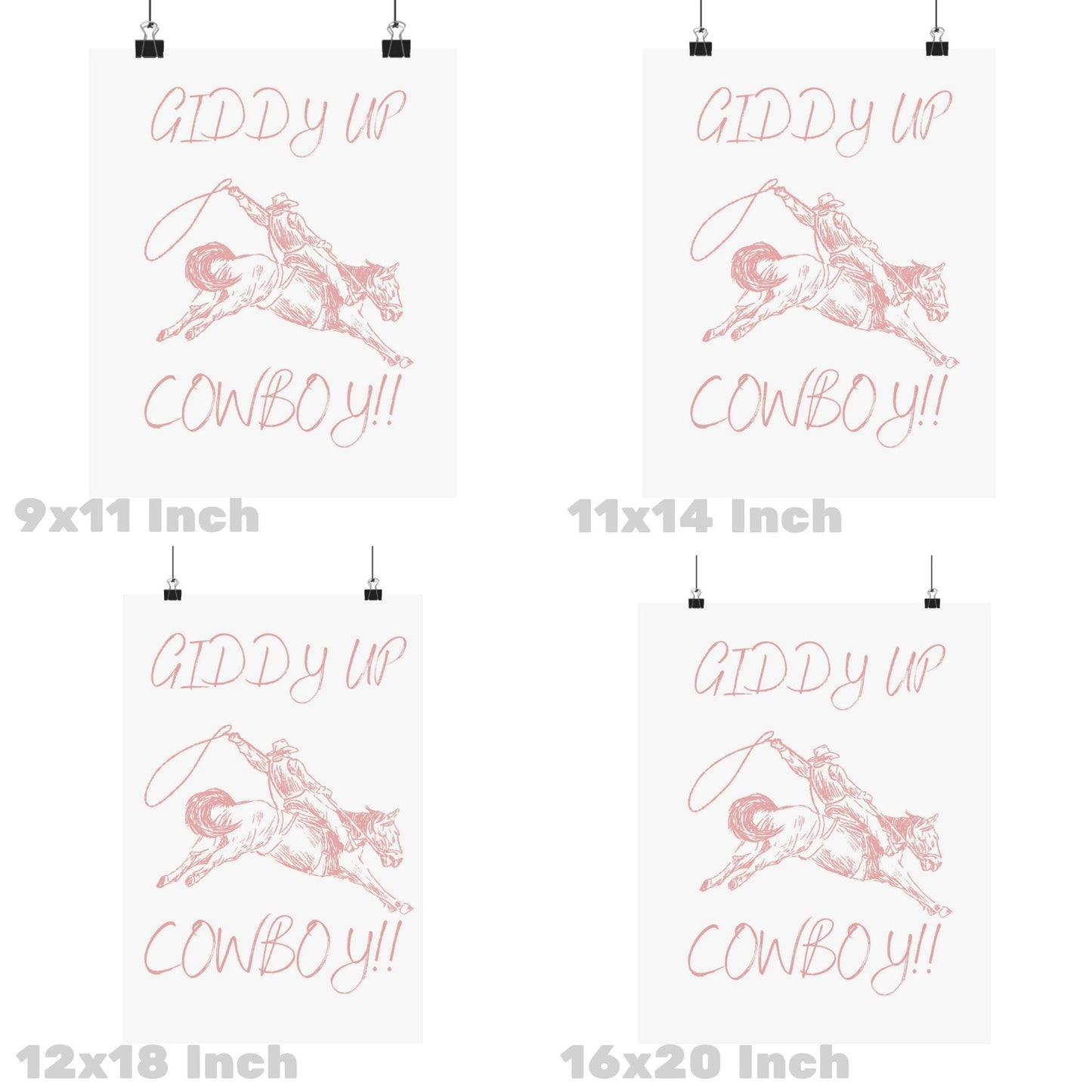 Pink Giddy Up Cowboy Poster