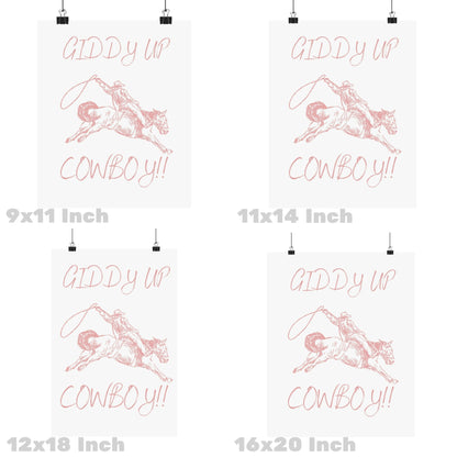 Pink Giddy Up Cowboy Poster