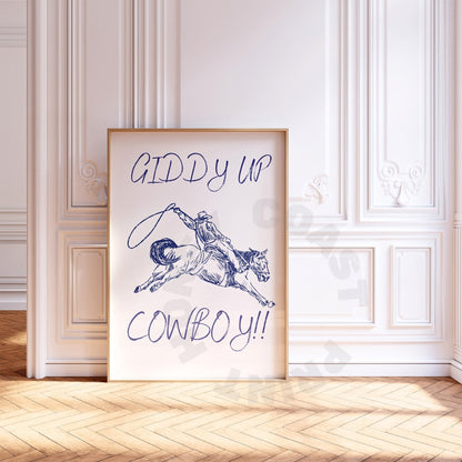 Navy Giddy Up Cowboy Poster