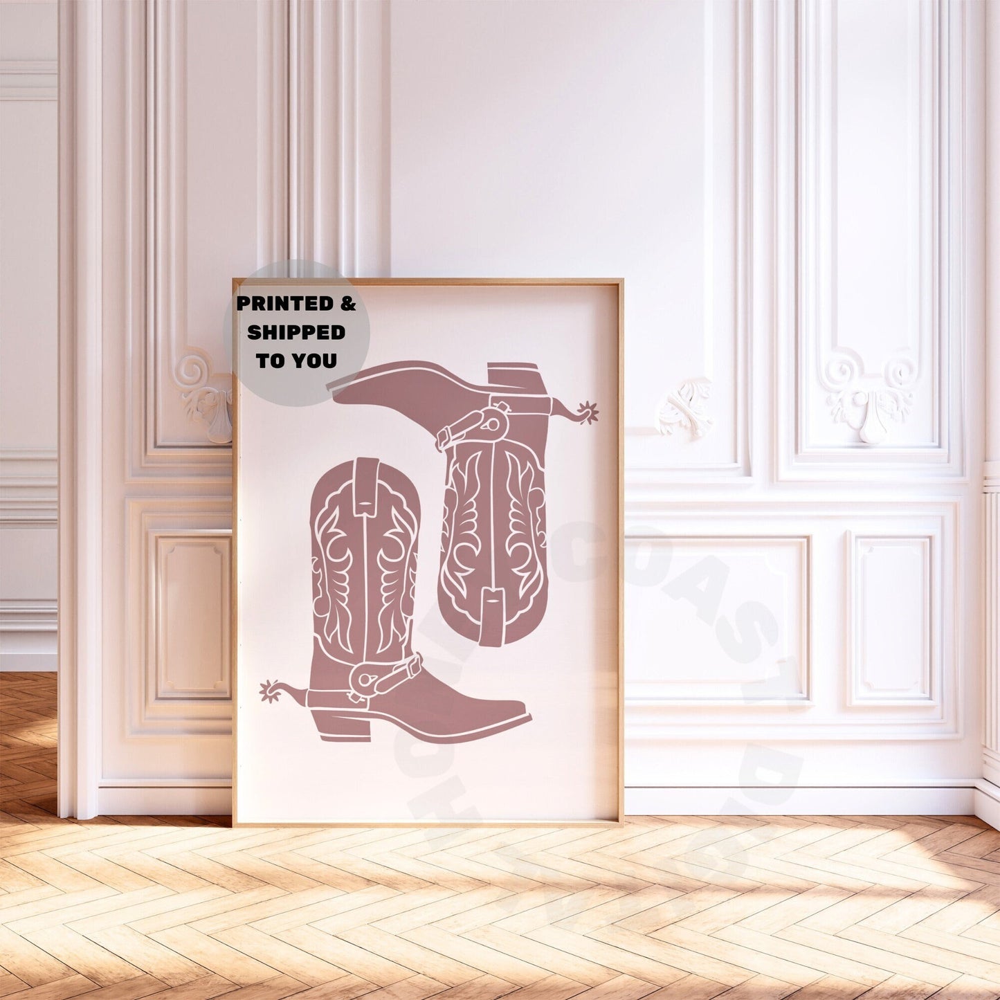 Mauve Cowboy Boots Poster