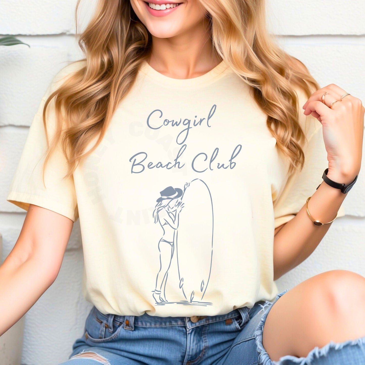 Coastal Blue Cowgirl Beach Club T-Shirt