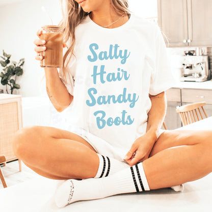 Surf Blue Salty Hair Sandy Boots  T-Shirt