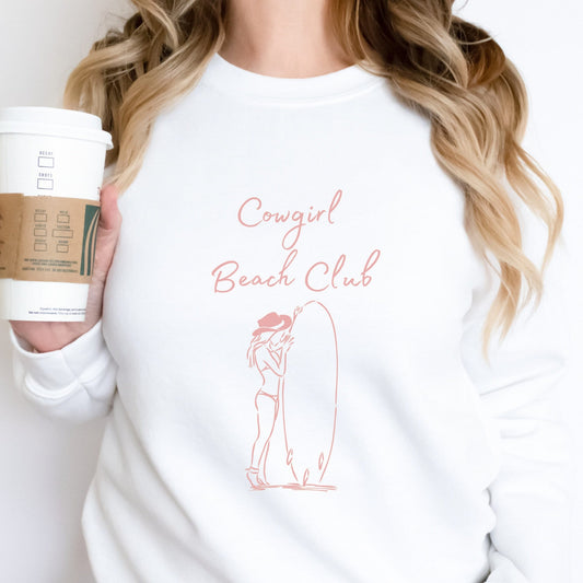 Pink Beach Club Girl Sketch Sweatshirt