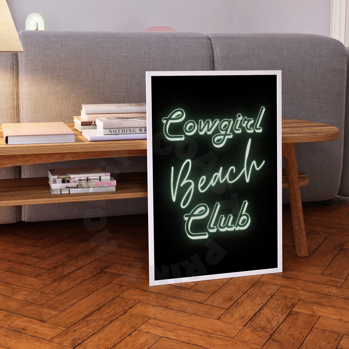 Coastal Cowgirl Beach Club Neon Digital Prints