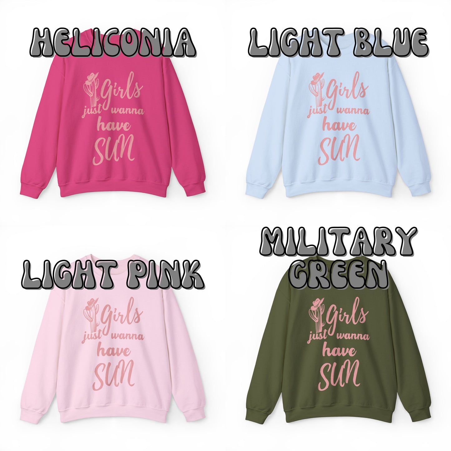 Pink Girls Just Wanna Have Sun Sweatshirt