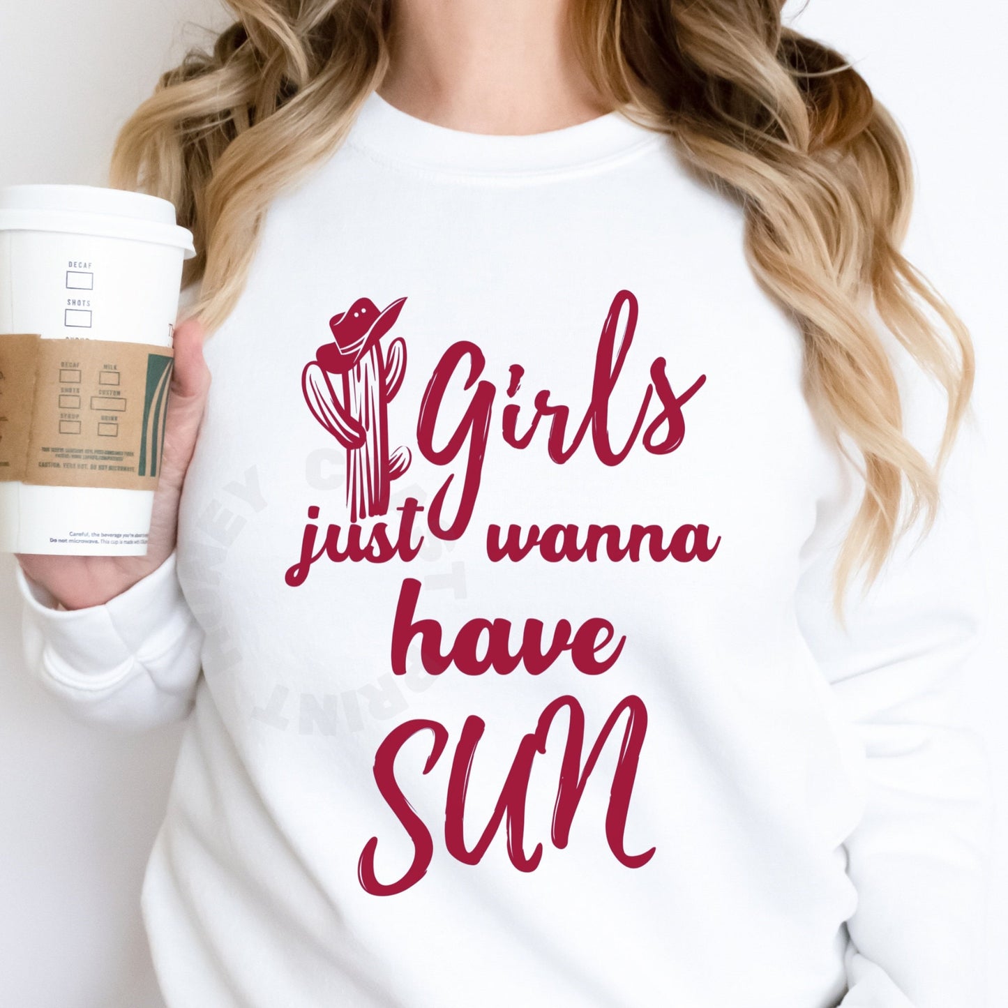 Red Girls Just Wanna Have Sun Sweatshirt