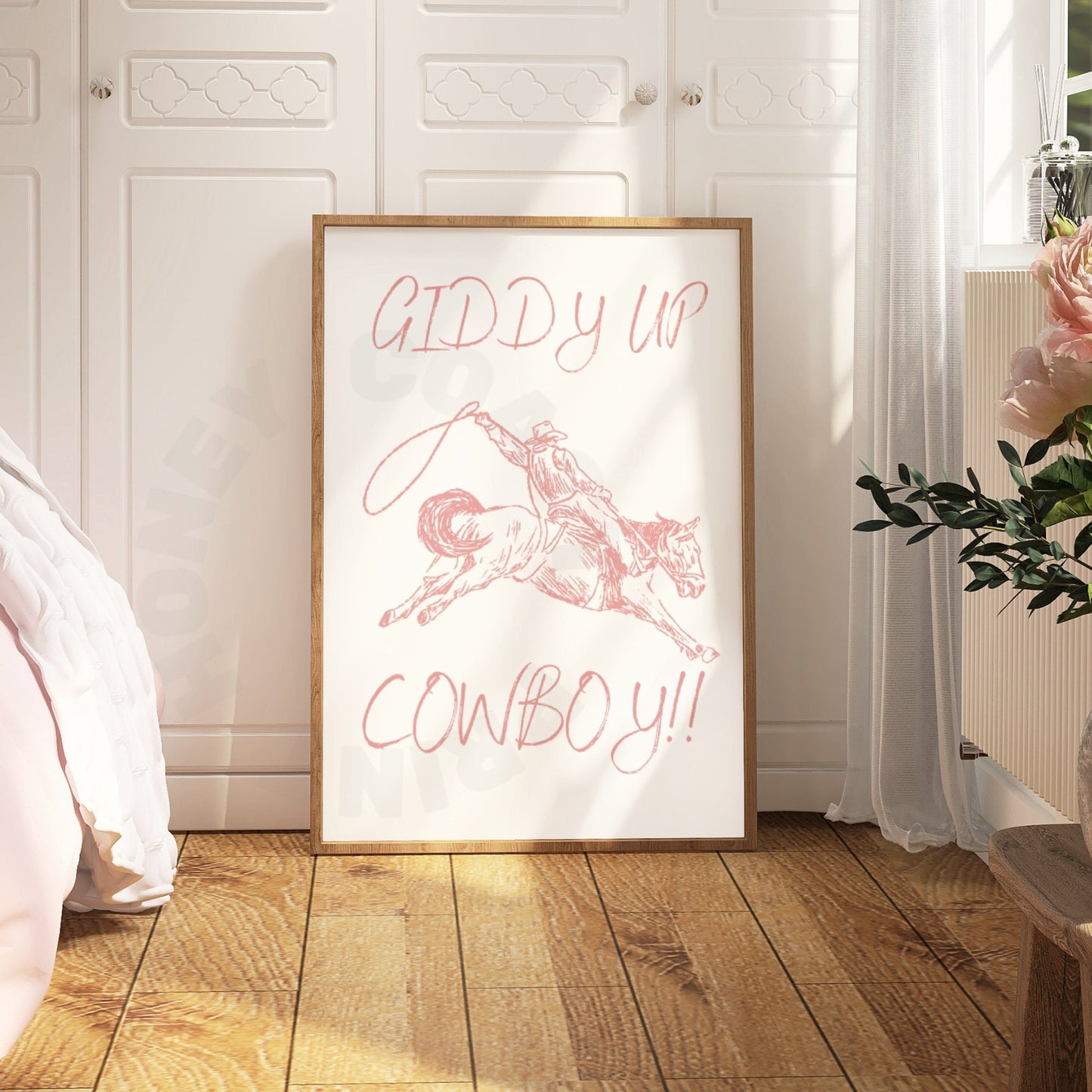 Pink Giddy Up Cowboy Digital Prints