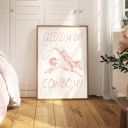Pink Giddy Up Cowboy Digital Prints