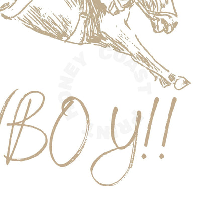 Beige Giddy Up Cowboy Digital Prints