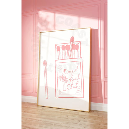 Pink Coastal Cowgirl Matchbox Digital Prints