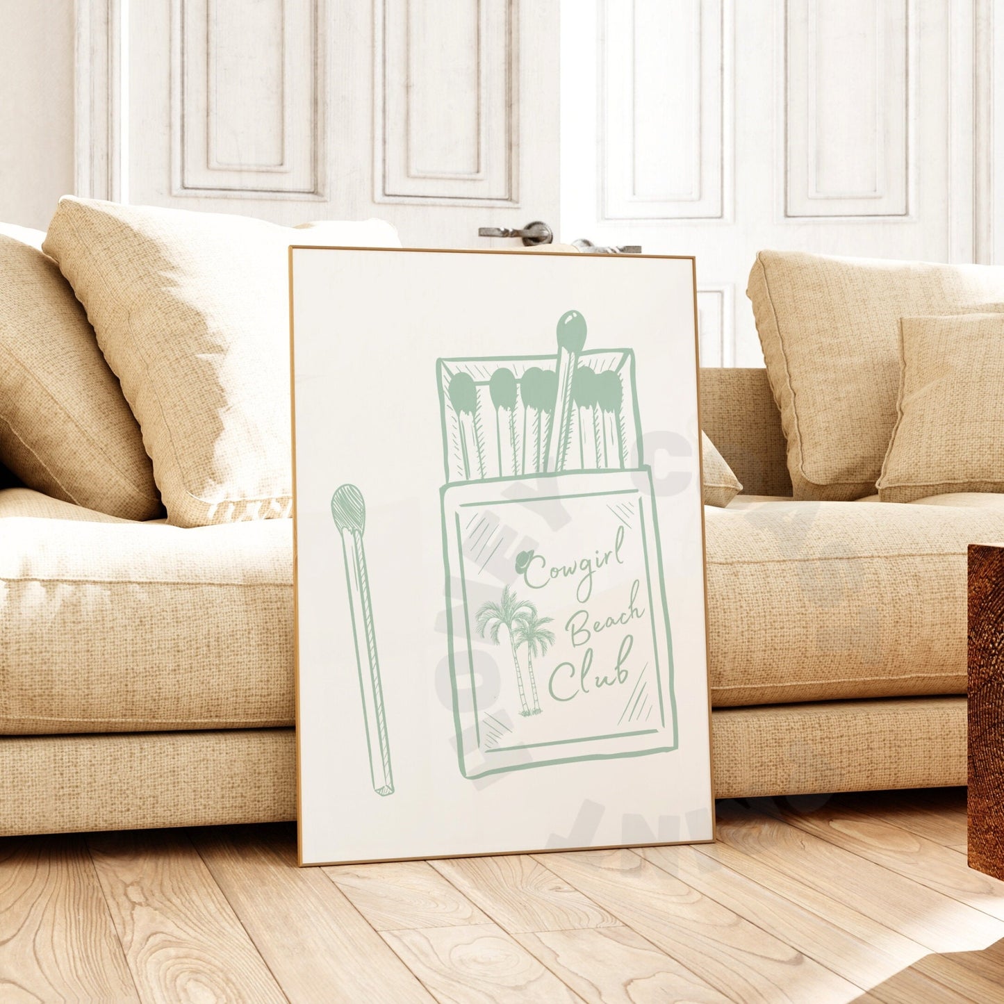 Sage Green Coastal Cowgirl Beach Club Matchbox Digital Prints