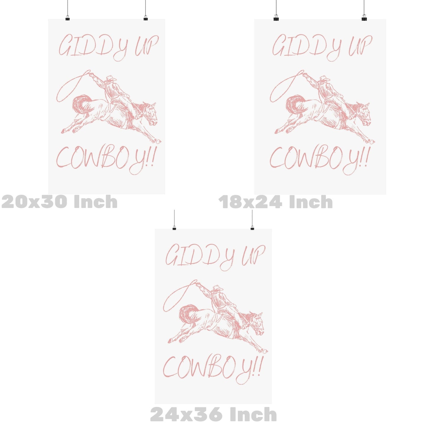 Pink Giddy Up Cowboy Poster
