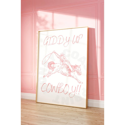 Pink Giddy Up Cowboy Poster