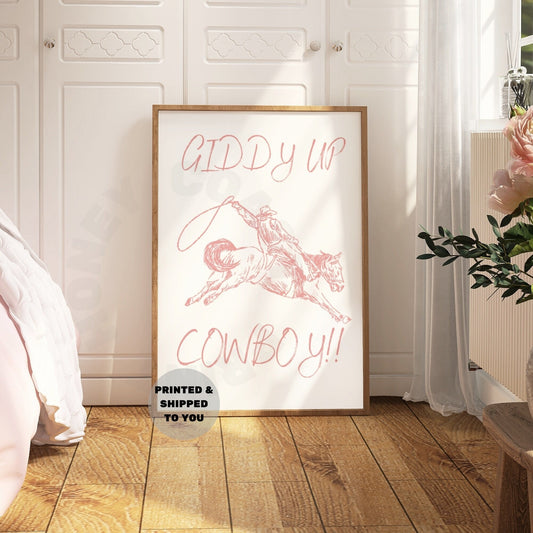 Pink Giddy Up Cowboy Poster