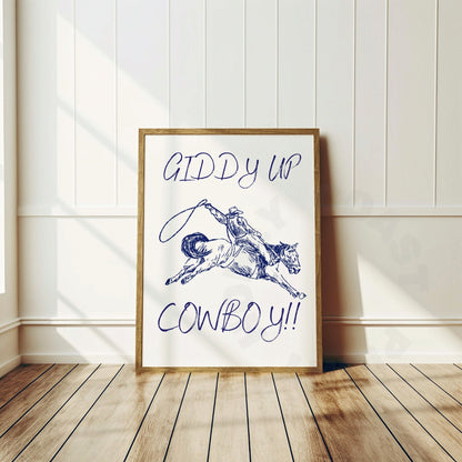 Navy Giddy Up Cowboy Poster