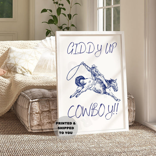 Navy Giddy Up Cowboy Poster