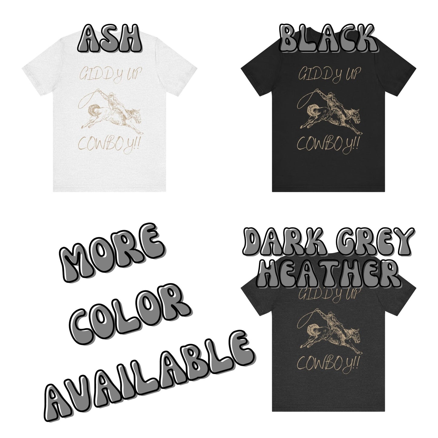 Beige Giddy Up Cowboy T-Shirt