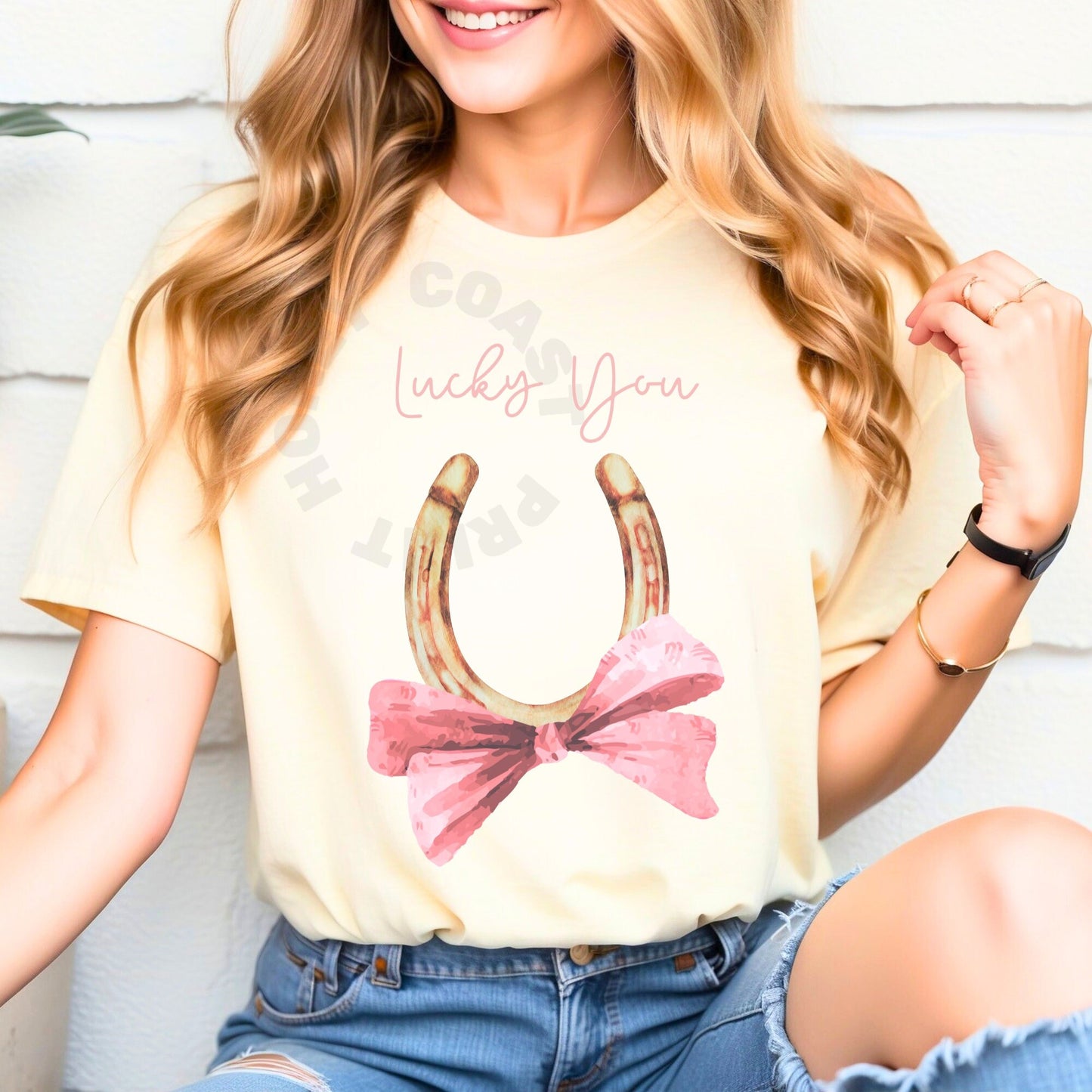 Lucky You Horseshoe With Bow T-Shirt