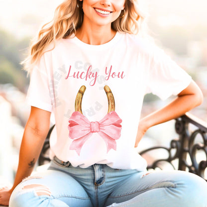 Lucky You Horseshoe With Bow T-Shirt