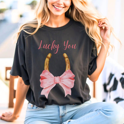 Lucky You Horseshoe With Bow T-Shirt